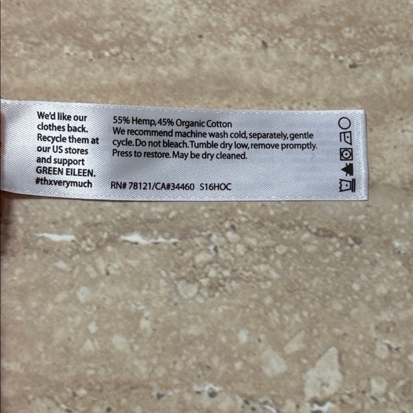 NWOT Orange Eileen Fisher Hemp & Organic Cotton dress, Excellent Condition. - Picture 7 of 12